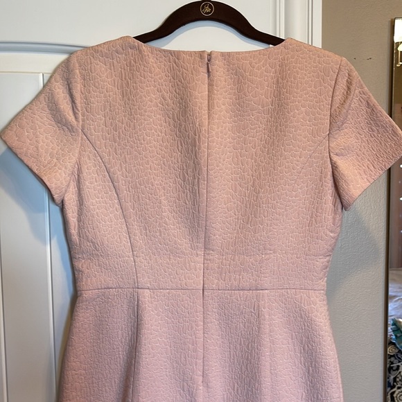 Talbots petites 4P beautiful textured cap sleeve shift dress fabulous baby pink - Picture 7 of 12